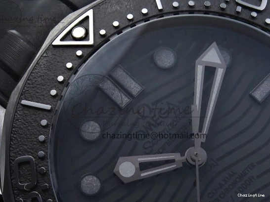 0405 Seamaster 300m 43.5mm Black Ceramic S+F 1:1 Best Edition Black Dial on Black Rubber Strap A WrinkleFree 7731